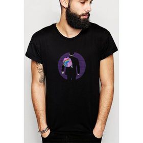 Qivi Altered Carbon Hello Unicorn Baskılı Siyah Erkek Örme T-shirt