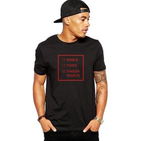 Qivi Altered Carbon Status Baskılı Siyah Erkek Örme T-shirt