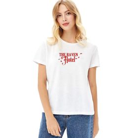 Qivi Altered Carbon The Raven Hotel Baskılı Beyaz Kadın Örme T-shirt