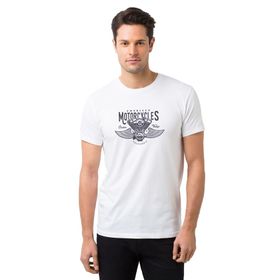 Qivi American Costum Vintage Baskılı Beyaz Erkek Örme T-shirt