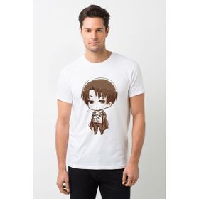 Qivi Anime Attack On Titan Baskılı Baskılı Beyaz Erkek Örme T-shirt