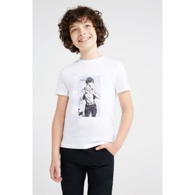 Qivi Anime Attack On Titan Baskılı Unisex Çocuk Beyaz T-Shirt