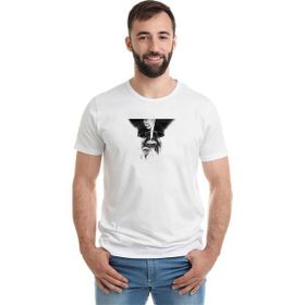 Qivi Anime Black Tokyo Ghoul Baskılı Beyaz Erkek Örme Tshirt