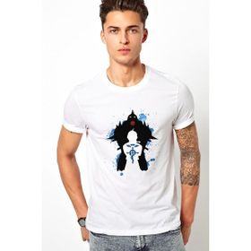 Qivi Anime Death Note Baskılı Beyaz Erkek Örme Tshirt