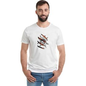 Qivi Anime Naruto Baskılı Baskılı Beyaz Erkek Örme T-shirt