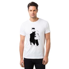 Qivi Anime Naruto Baskılı Baskılı Beyaz Erkek Örme T-shirt