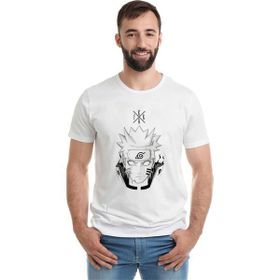 Qivi Anime Naruto Baskılı Baskılı Beyaz Erkek Örme T-shirt