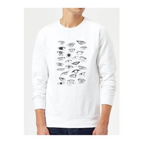 QIVI Anime Naruto Baskılı Beyaz Erkek Uzun Kol Örme Sweatshirt