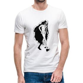 Qivi Anime One Piece Baskılı Beyaz Erkek Örme T-shirt