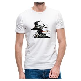 Qivi Anime One Piece Baskılı Beyaz Erkek Örme T-shirt