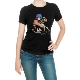Qivi Anime One Punch Man Baskılı Örme Siyah SFK0635KDNTS Kadın T-shirt