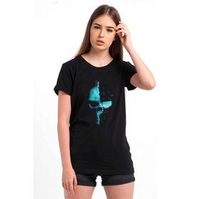 Qivi Anime One Punch Man Baskılı Örme Siyah SFK0647KDNTS Kadın T-shirt
