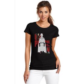 Qivi Anime One Punch Man Baskılı Örme Siyah SFK0648KDNTSKadın T-shirt