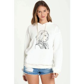 Qivi Anime Sakura Haruno Shippuden Naruto Uzumaki Baskılı Beyaz Kadın Uzun Kol Örme Sweatshirt