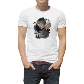 Qivi Anime Tokyo Ghoul Anteiku Baskılı Beyaz Erkek Örme T-shirt
