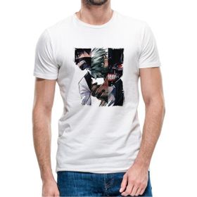 Qivi Anime Tokyo Ghoul Anteiku Baskılı Beyaz Erkek Örme T-shirt