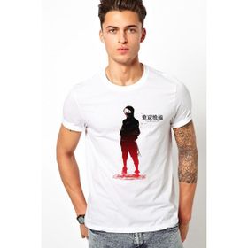 Qivi Anime Tokyo Ghoul Anteiku Baskılı Beyaz Erkek Örme T-shirt