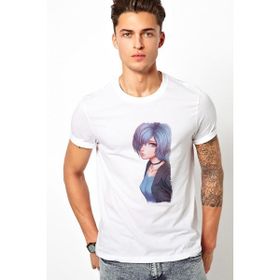 Qivi Anime Tokyo Ghoul Anteiku Baskılı Beyaz Erkek Örme T-shirt