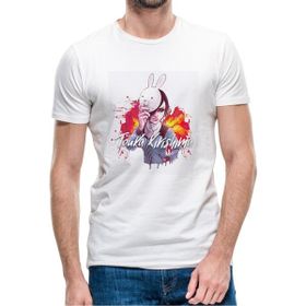Qivi Anime Tokyo Ghoul Touka Kirishima Baskılı Beyaz Erkek Örme Tshirt