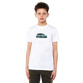Qivi Araba Baskılı Beyaz Renkli Erkek Çocuk T-shirt