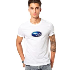 Qivi Araba Blue Logo Baskılı Beyaz Erkek T-shirt