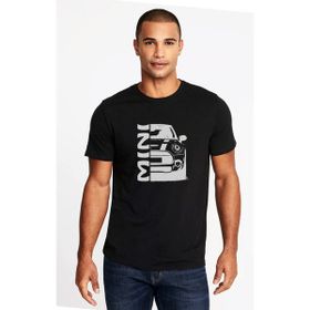 Qivi Araba Mini Baskılı Siyah Erkek Örme T-shirt