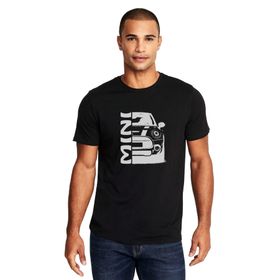 Qivi Araba Mini Baskılı Siyah Erkek Örme T-shirt