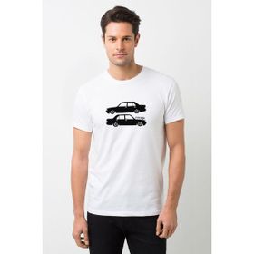 Qivi Araba Şahin Baskılı Beyaz Erkek T-shirt