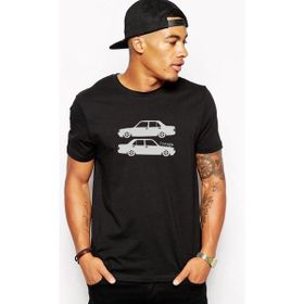 Qivi Araba Şahin Baskılı Siyah Erkek Örme T-shirt