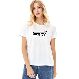 Qivi Araba Sti Baskılı Beyaz Kadın Örme T-shirt