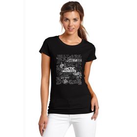 Qivi Arctic Monkeys Songs Baskılı Siyah Kadın Örme T-shirt