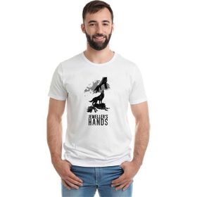 Qivi Arctıc Monkeys Wolf Kurt Jewellers Hands Baskılı Beyaz Erkek Örme Tshirt