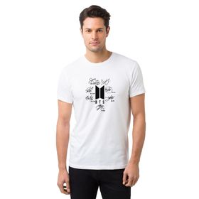 Qivi Army Logo Hit Göğüs Baskılı Beyaz Erkek T-shirt