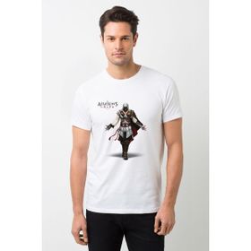 Qivi Assassin's Creed Baskılı Beyaz Erkek Örme T-shirt