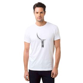 Qivi Astronot Aya Asılı Astronot Baskılı Beyaz Erkek T-shirt