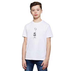 Qivi Astronot Uzay Balon Ay Baskılı Unisex Çocuk Beyaz T-shirt