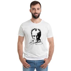 Qivi Atatürk 23 Nisan Baskılı Beyaz Erkek Örme T-shirt