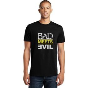 Qivi Bad Meets Evil Logo Baskılı Siyah Erkek Örme T-shirt