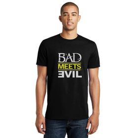 Qivi Bad Meets Evil Logo Baskılı Siyah Erkek Örme T-shirt
