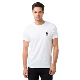 Qivi Başak Burcu Baskılı Beyaz Erkek Örme T-shirt