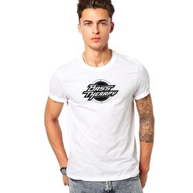 Qivi Bass Therapy Logo Baskılı Beyaz Erkek Örme T-shirt