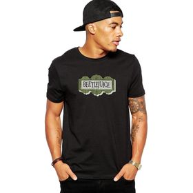 Qivi Beetlejuice Logo Baskılı Siyah Erkek Örme T-shirt
