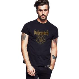 Qivi Behemoth Logo Baskılı Siyah Erkek Örme T-shirt