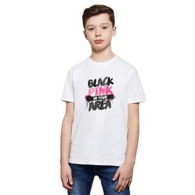 Qivi Beyaz Black Pink In Your Area Baskılı Unisex Çocuk Beyaz T-shirt