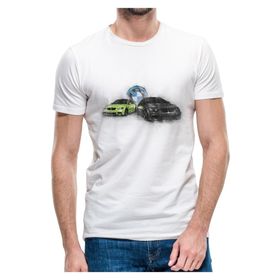 Qivi Beyaz Sulu Boya Baskılı Beyaz Erkek Örme T-shirt