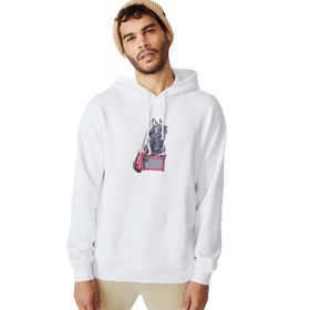 Qivi BGA 1950-ERKKP Baskılı Erkek Beyaz Sweatshirt
