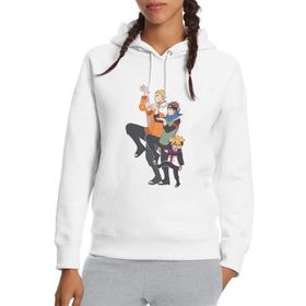 Qivi BGA0399-KDNKP Anime Naruto Boku Dake Ga Inai Baskılı Örme Kadın Beyaz Sweatshirt