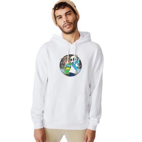 Qivi BGA0711-ERKKP Baskılı Erkek Beyaz Sweatshirt