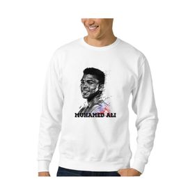 Qivi BGA0757-ERKSW Baskılı Erkek Beyaz Sweatshirt