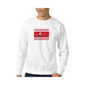 Qivi BGA2342-ERKSW Baskılı Erkek Beyaz Sweatshirt